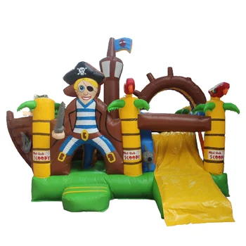 Pvc Material Inflatable Castles Pirate Ship Custom Inflatable Bounce House Bouncy Castle With Slide For Kids Play