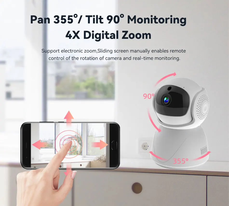Rehent 1080P Tuya Indoor 2.4G 5G WiFi Auto Tracking Two Way Audio Plug-in PTZ Surveillance Camera For Baby Monitor 13