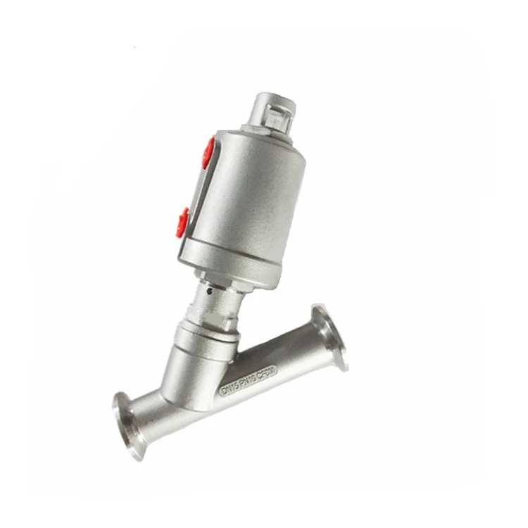 stainless steel clamp pneumatic angle seat valve with actuator