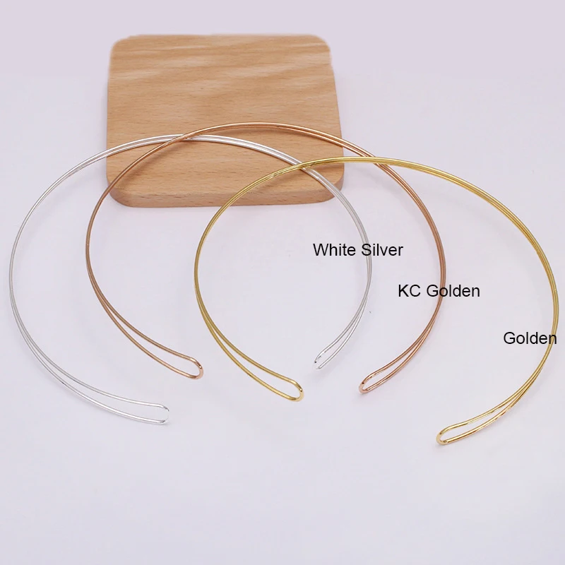 1.5mm Round Ends Double Wire Hair Headbands Two Circles Metal Hairbands