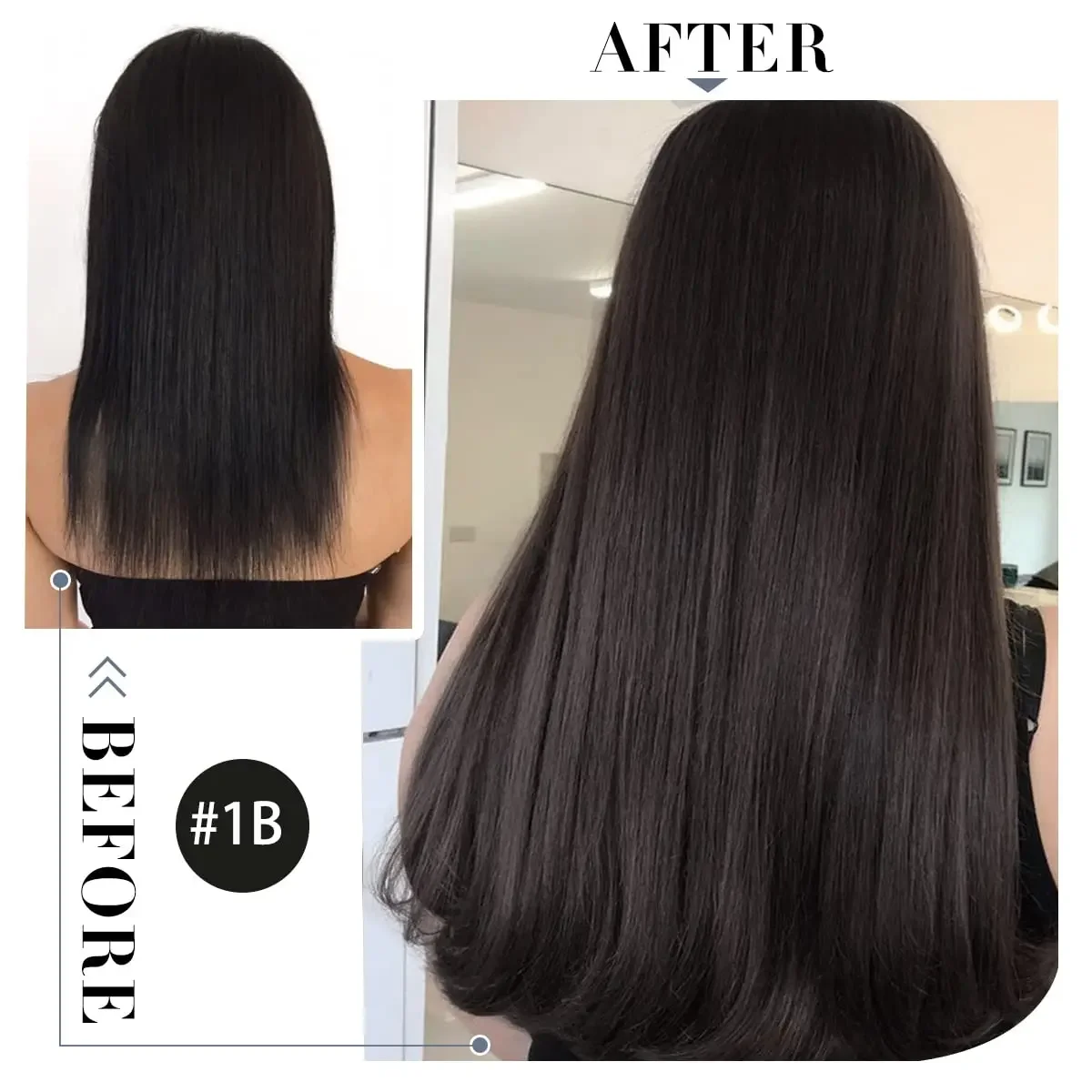 Extensiones de cabello con punta en U recta - Cápsulas de cabello humano real Keratin Fusion para mujeres 50 g/juego_voghion.com