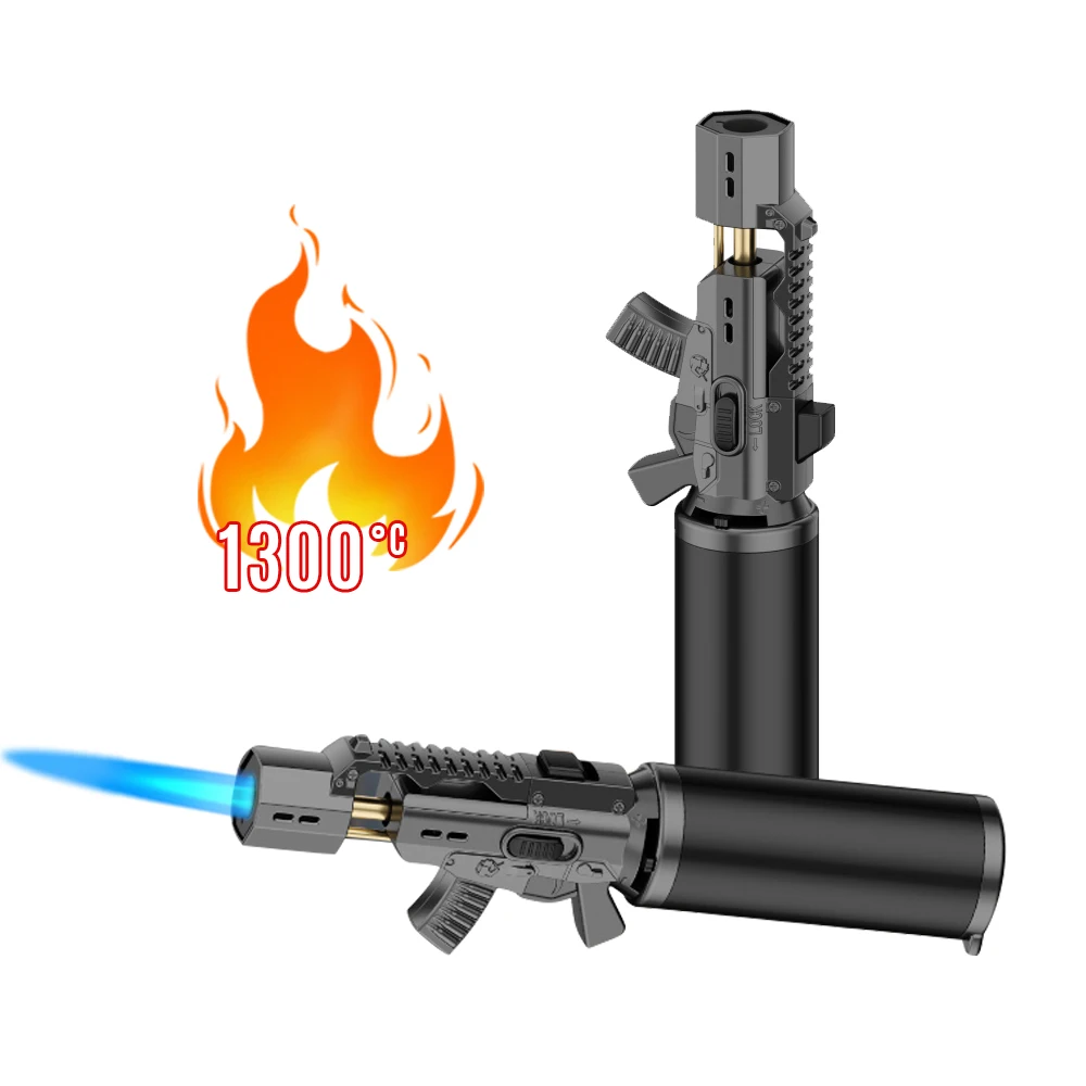 Windproof Straight Gun Style Mini Jet Lighter Windproof Refilling Adjustable Butane Torch Lighters