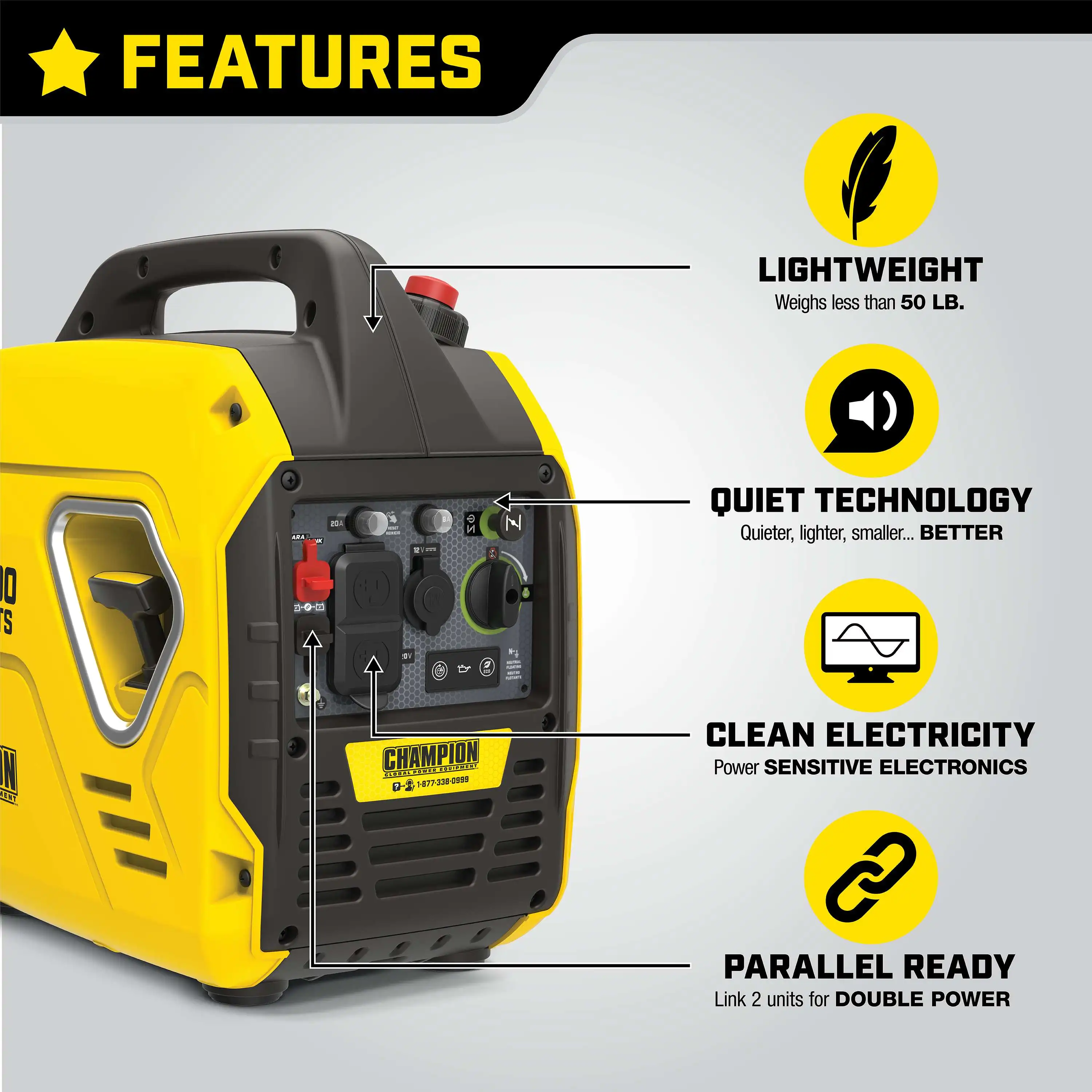 Champion 2000w mini inverter genset portable silent