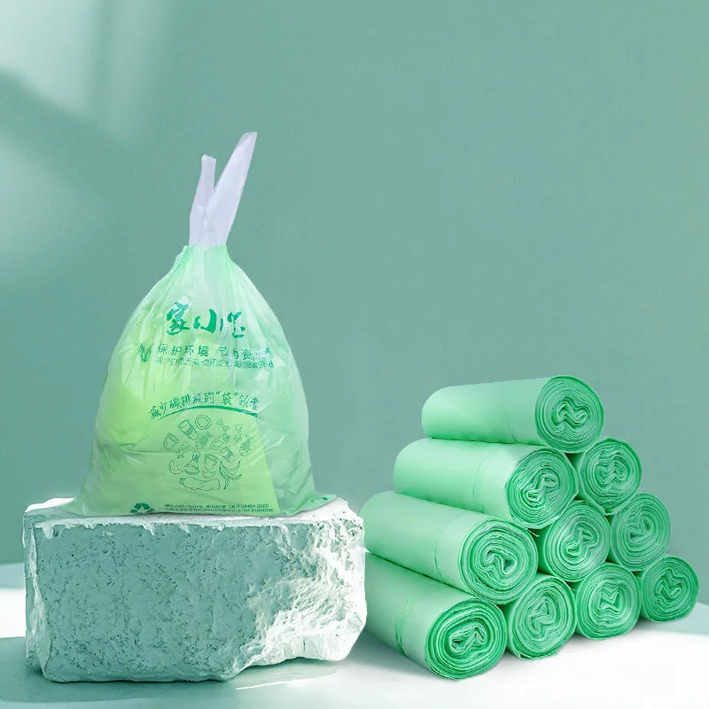 Eco-Friendly Biodegradable PLA Plastic Compostable Drawstring Trash Bags on  Roll with Side Gusset Biodegradable and Recyclable