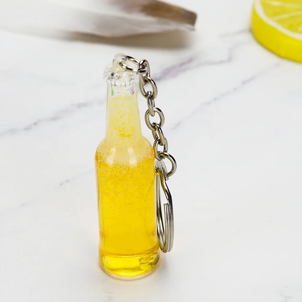 Acrylic PMMA Magic Pearl Crystal Upward  Sand Glowing Water Wine Glass Beer Bottle Bubble Coffee Juice Drink Keychain