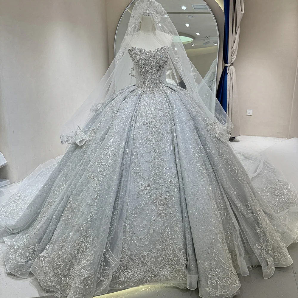 Elegant Vintage Satin Lace Wedding Dress With Chapel Train