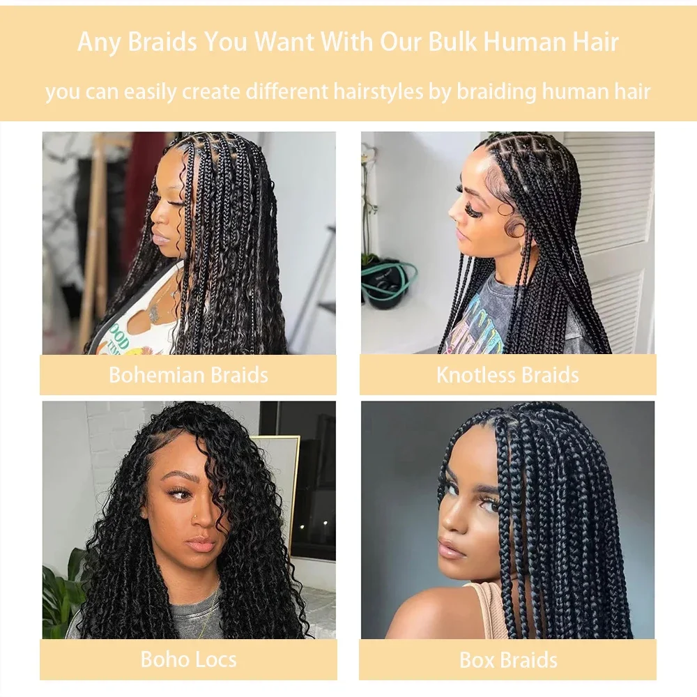 Body Wave Ανθρώπινη τρίχα όγκου για πλέξιμο βραζιλιάνικο Remy χωρίς υφάδι φυσική μαύρη πραγματική επέκταση ανθρώπινης τρίχας 16 ιντσών_voghion.com