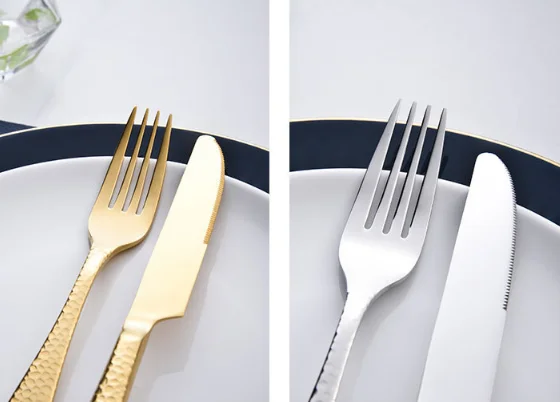 Water cube knife, fork and spoon 4 piece set
