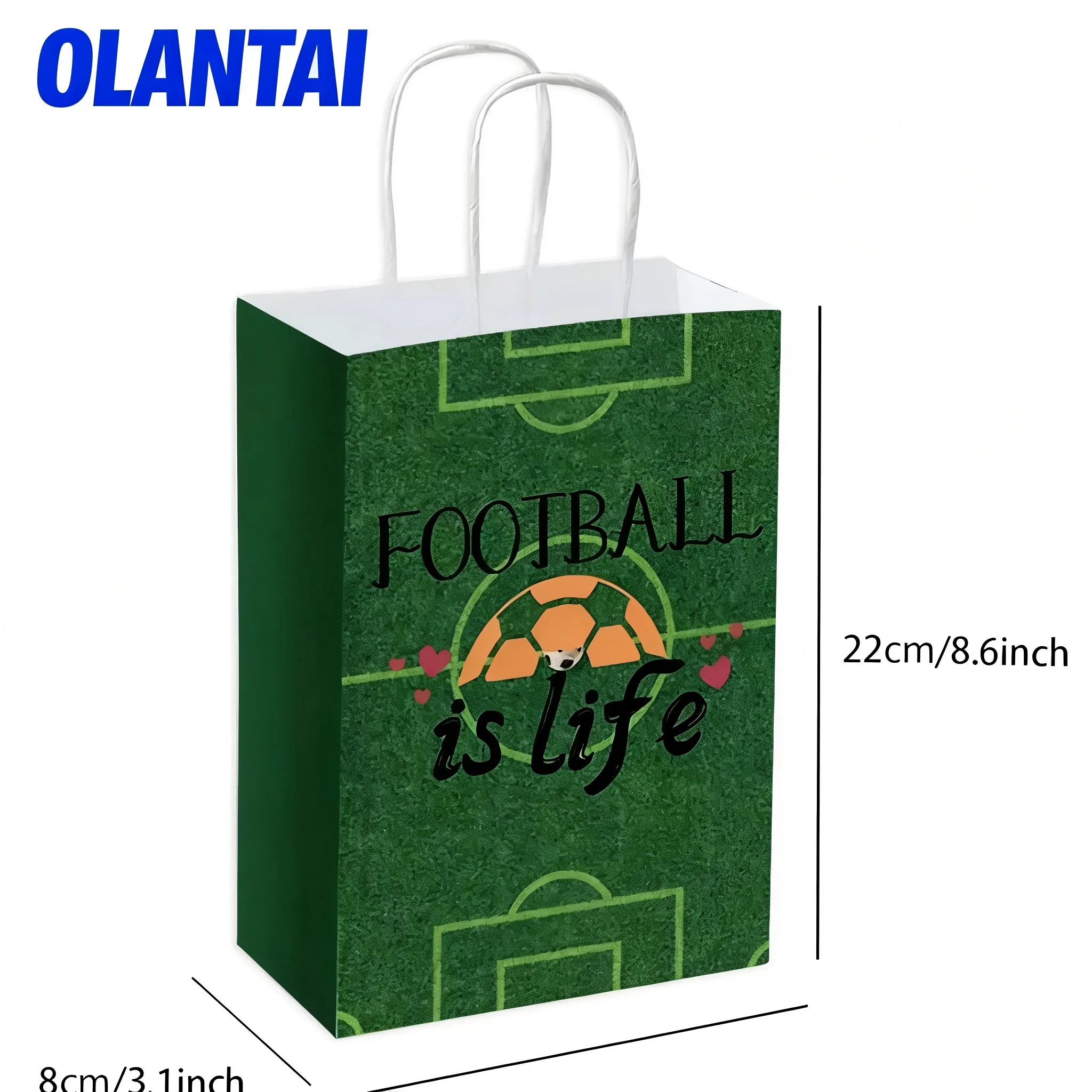 Eco-Friendly Recyclable Durable Kraft Paper Food Packaging Bags with Offset Printed Ribbon Handles for Takeaway