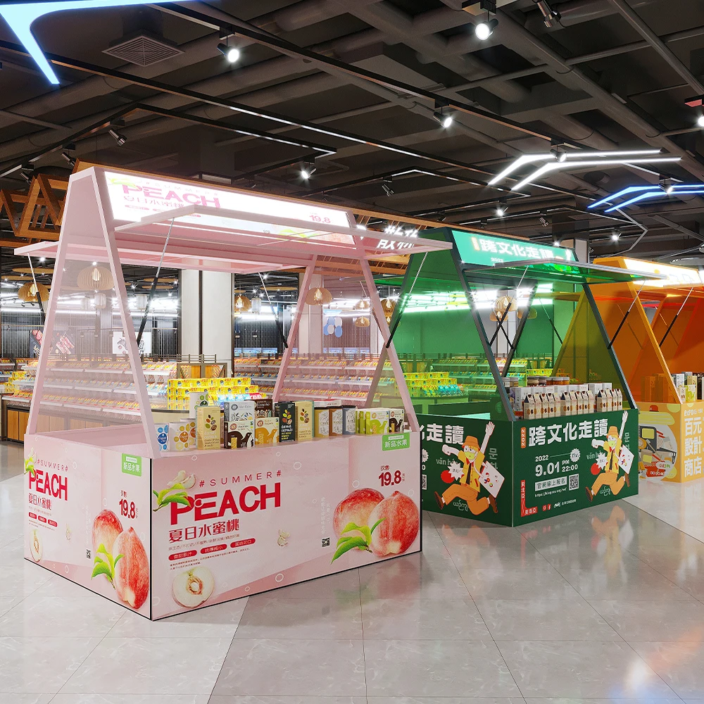 Enclosed Display Racks It Can Be Closed and Locked for Events and Food Festivals Event Tent Night Market Stall Shelf Kiosk Tent