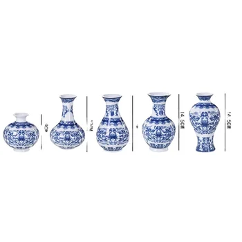 Vintage Chinese ceramic blue and white flower vase home decorative vase
