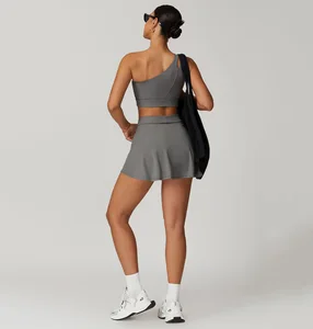 Women Sports Tennis Workout Yoga Tops Comfortable Pickleball Wear Training Two Piece Golf Tennis Skirts Sets