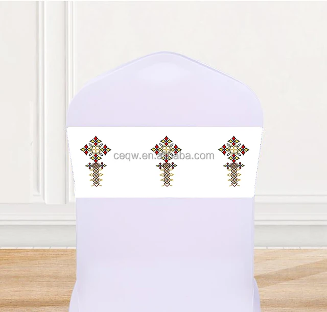 Custom any design Text Chair Sashes ethiopia table runner place mat Chair Bands Chair Ties for Party Banquet Decoration