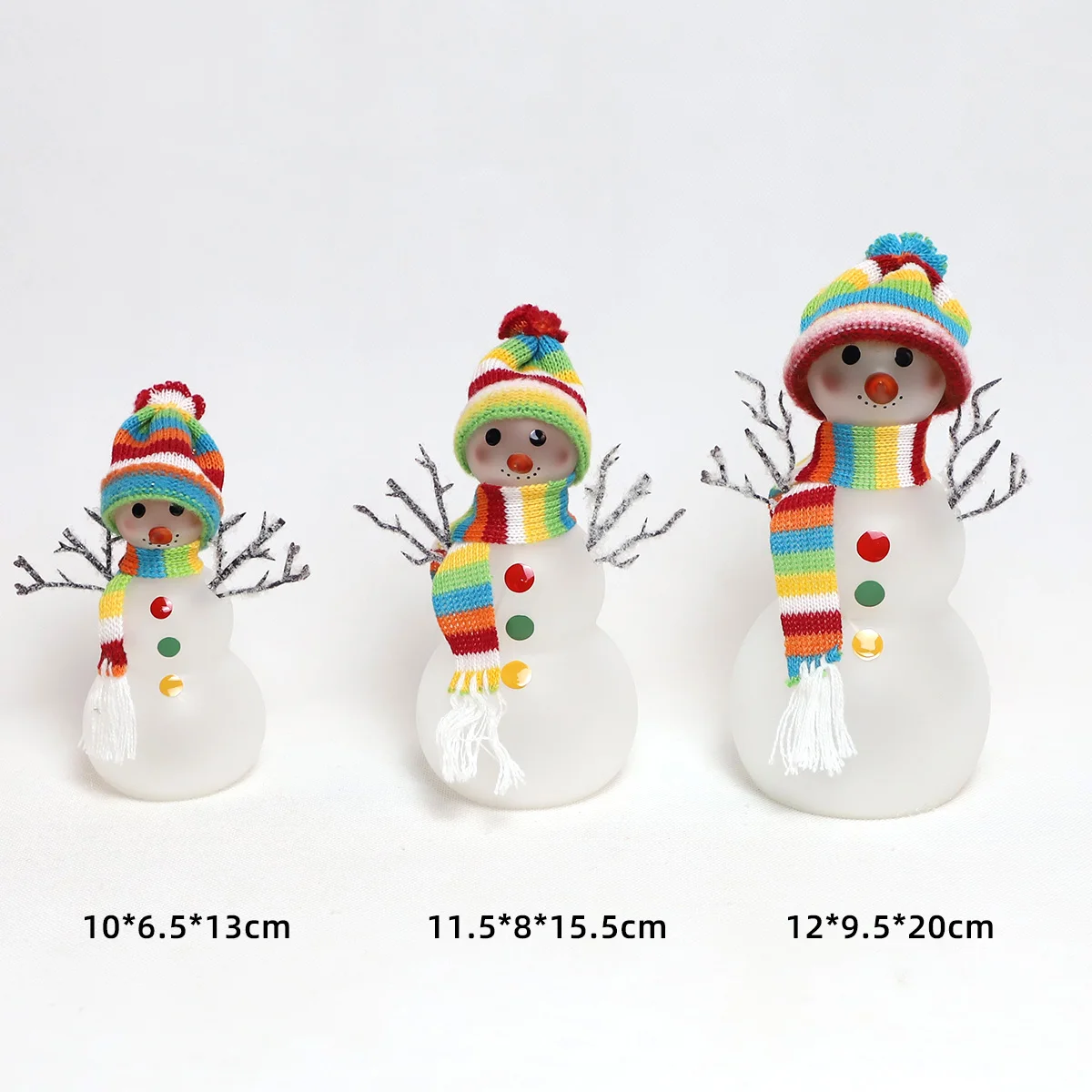 Luxury Christmas Ornaments Led Light Mini Snowman Glass Ornament supplier