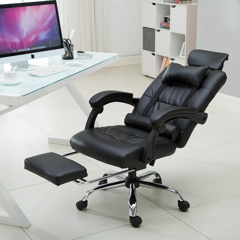 Computer Game Leather Office Chair With Footrest - Image 3