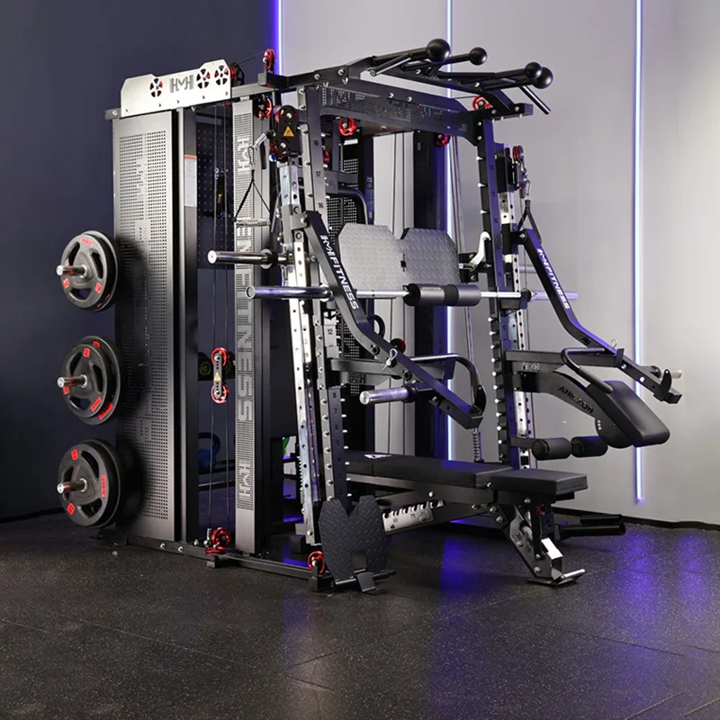 NEW Commercial Smith Machine With Storage | Multi-Functional Home Gym Equipment with Integrated Squat Rack and Cable Crossover