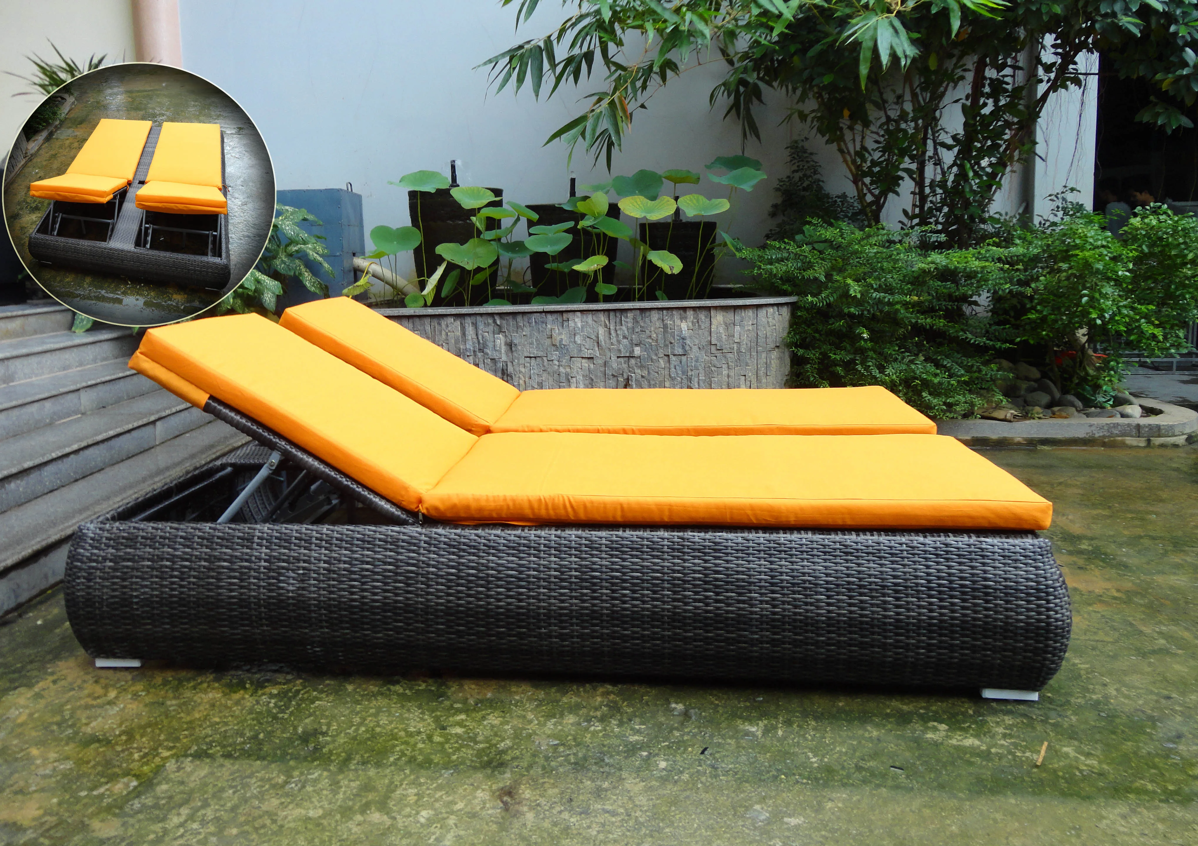The Rattan Sun Loungers Provide A Dedicated Place To Relax Chat Read Or