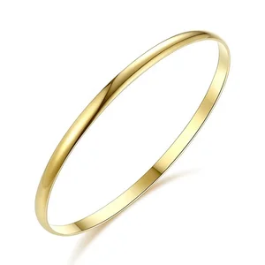 New Fashion Lady Titanium Steel  Bangle Classic 14K 18K Gold Plated Jewellery 304 316 Stainless Steel Bangle for Women