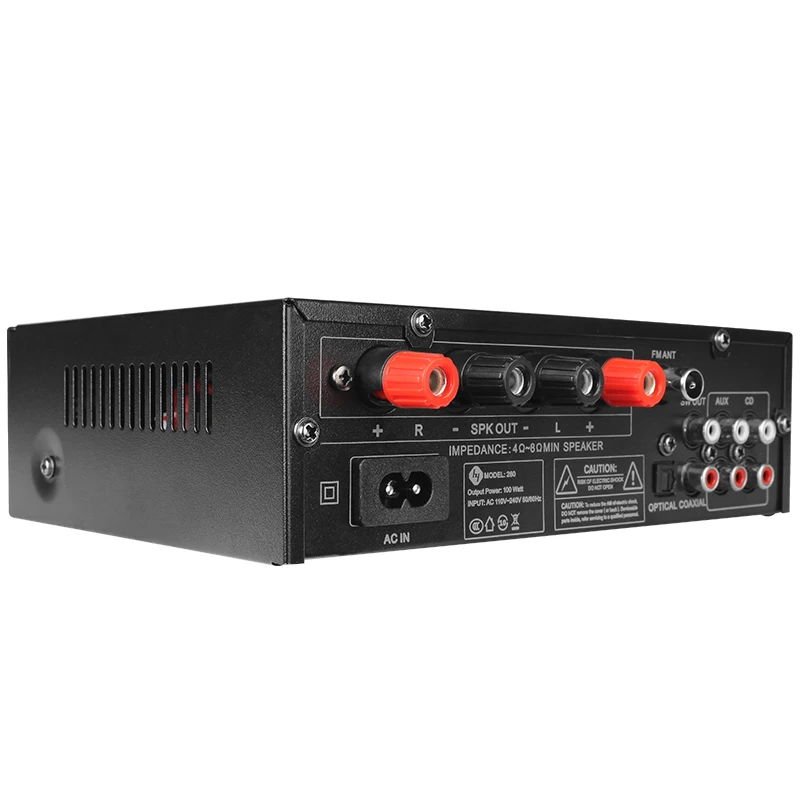 Mini Hifi Stereo BT Amplifier 100 Watt D Class Wide Voltage