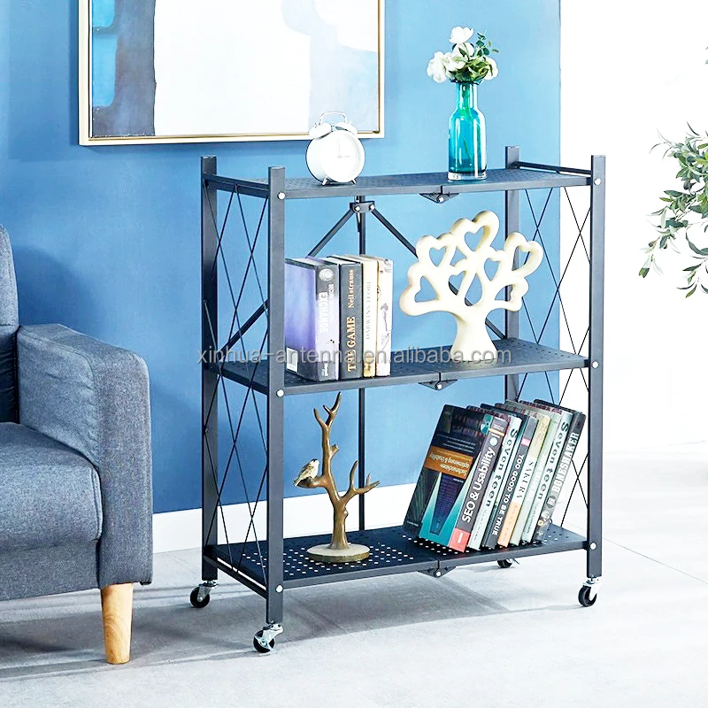 Folding Storage Modern Rolling and Island Foldable With Wheels Mobile bar Organizer Vintage Metal Wood Kitchen Cart