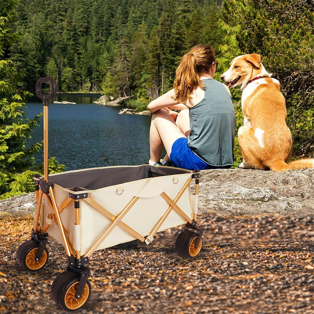 All Terrains Folding Garden Cart Wagon Aluminum Foldable Wagon For