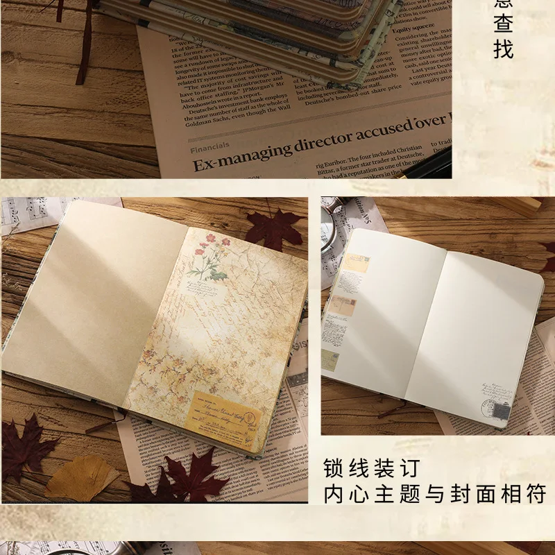 Retro Kraft Paper Coloring Page Notebook - Creative Lock Line Notepad