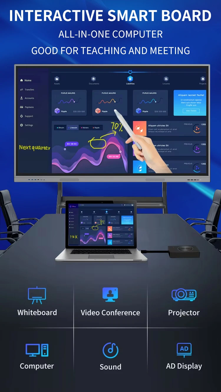 Lg 100 Inch Interactive Smart Board For Classroom & Education - Oem