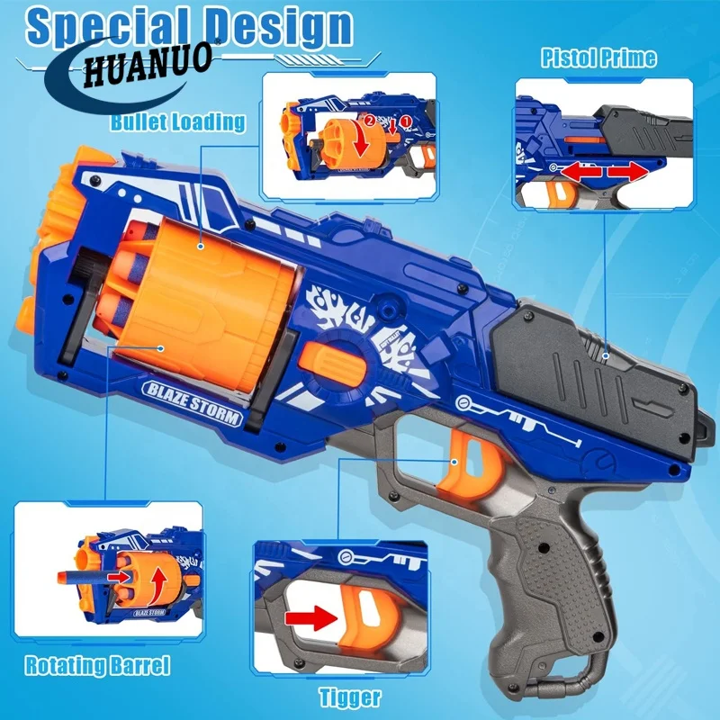 Foam Blaster Gun with Rotating Barrel Blaster Gun Toy Pistol with 20 Pcs Soft Foam Darts Kids Toy Gun