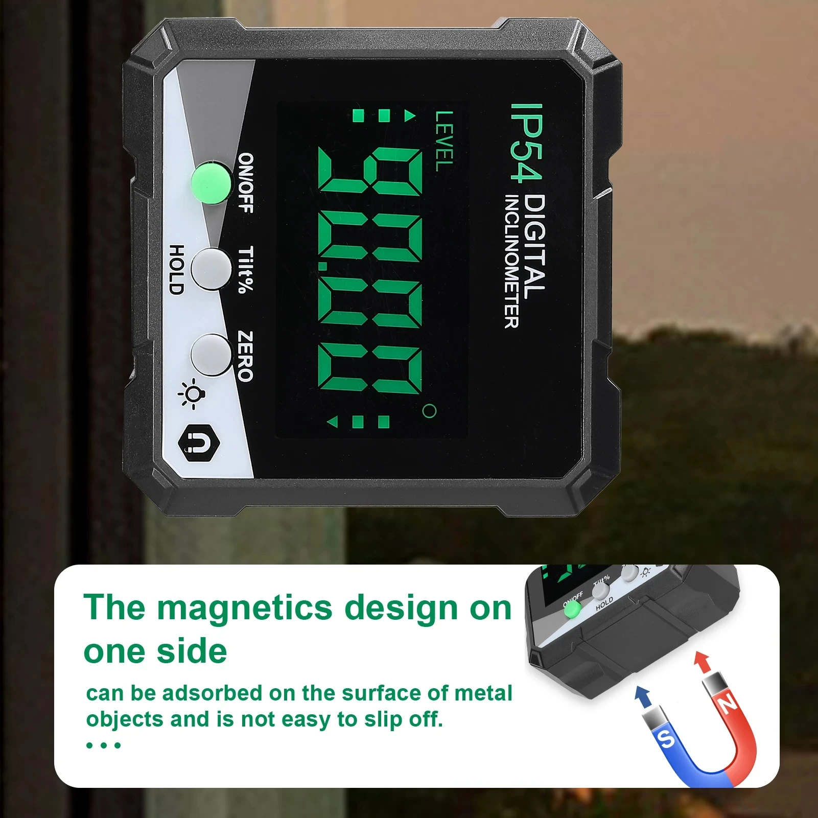 Inclinometro Digitale Magnetico 5515-90DR - Livella LCD Con Luci - Misuratore Angolo Professionale