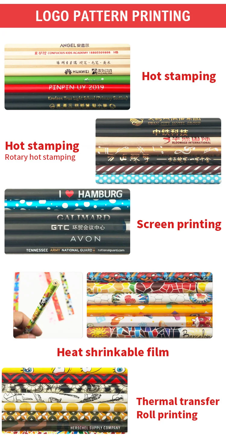 High quality pre-sharpened basswood pencil hb pencil lead custom logo promotional gifts hb wood pencils in stock