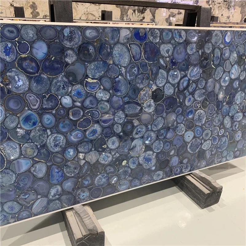 product beautiful backlit blue agate stone semi precious stone gemstone slabs for vanity top-1