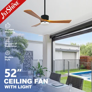 1stshine Ceiling Fan Black Metal High Quality Low Noise 6 Speeds LED Voice Control Smart Ceiling Fan with Remote