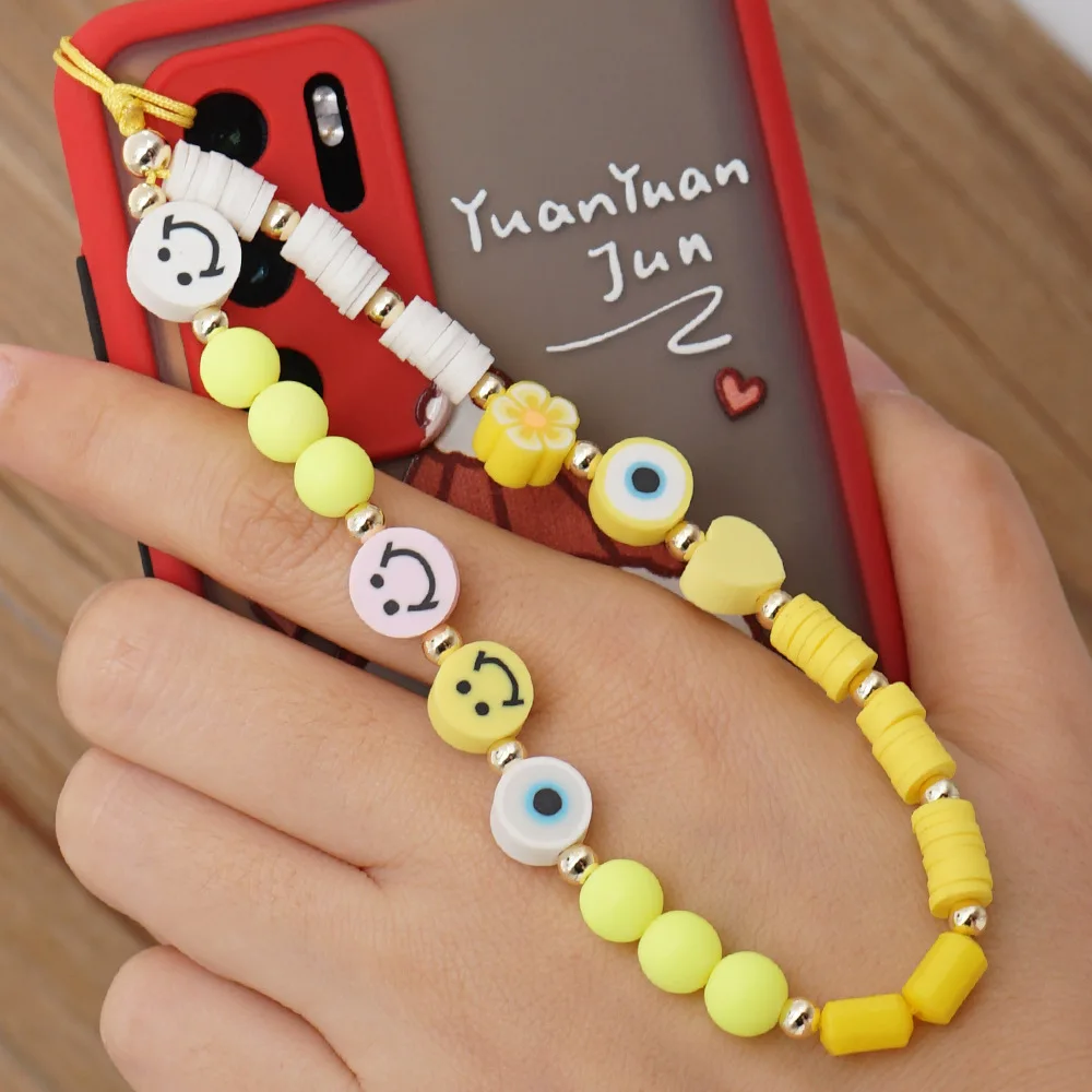 LOVE Letters Wholesale Phone Chain Fashion Colorful Handmade Phone Charm Strap Beaded Lanyard High Quality Beads Phone Chain