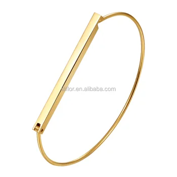 Fashion Jewelry Thin Flat Bar Cuff Bracelet Gold Color Bangle Bracelet for Women Bracelets Bangles Wholesale B4262