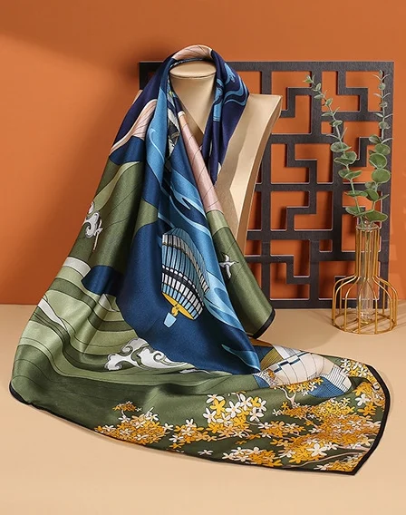Custom Digital Printing Small Soft Squares Decorative Silk Twill Scarf Silk Scarves Wholesale