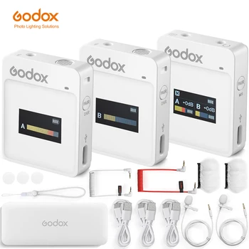 Godox MoveLink II M1 M2 2.4GHz Wireless Lavalier Omnidirectional Microphone Transmitter Receiver for Phone DSLR Camera