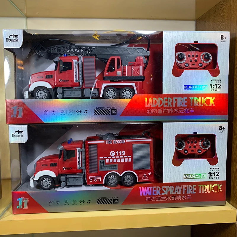 Electronic Rotating Ladder Rechargeable Remote Controlled Fire Truck ...