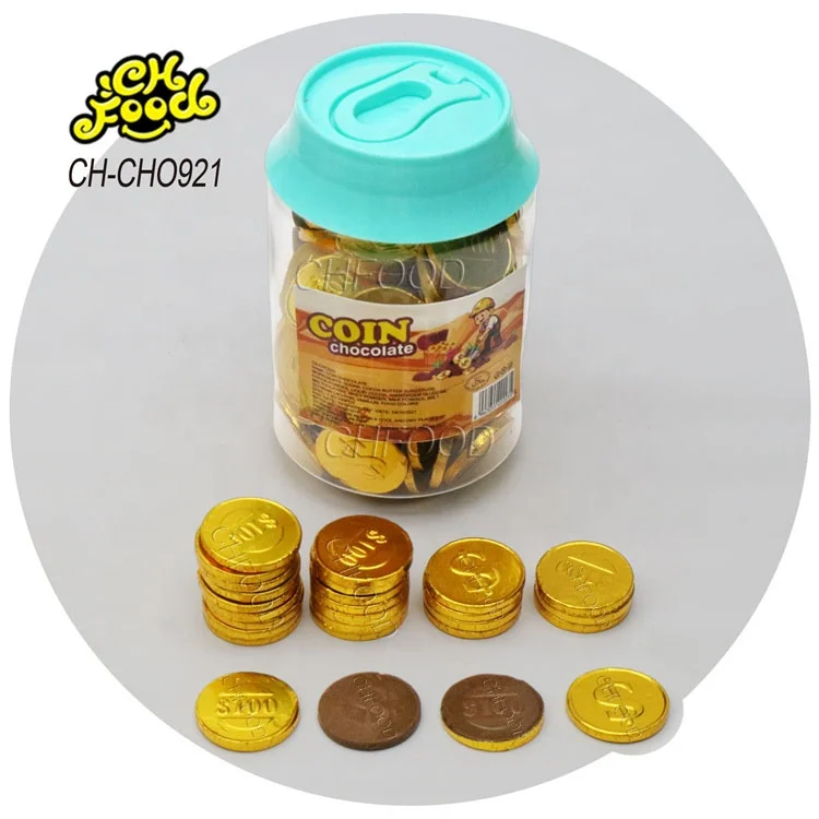 Wholesale Hot Selling Golden Chocolate Coin Packing in Cola Can Shape Bottle OEM Halal Sweets Candy Snack