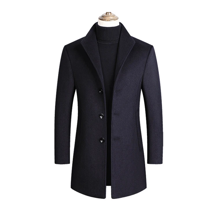 Trench Coat Wool Coats Comfortable and Warm in Winter Cashmere Veste Longue Homme Mens 700g OEM Service Long_voghion.com