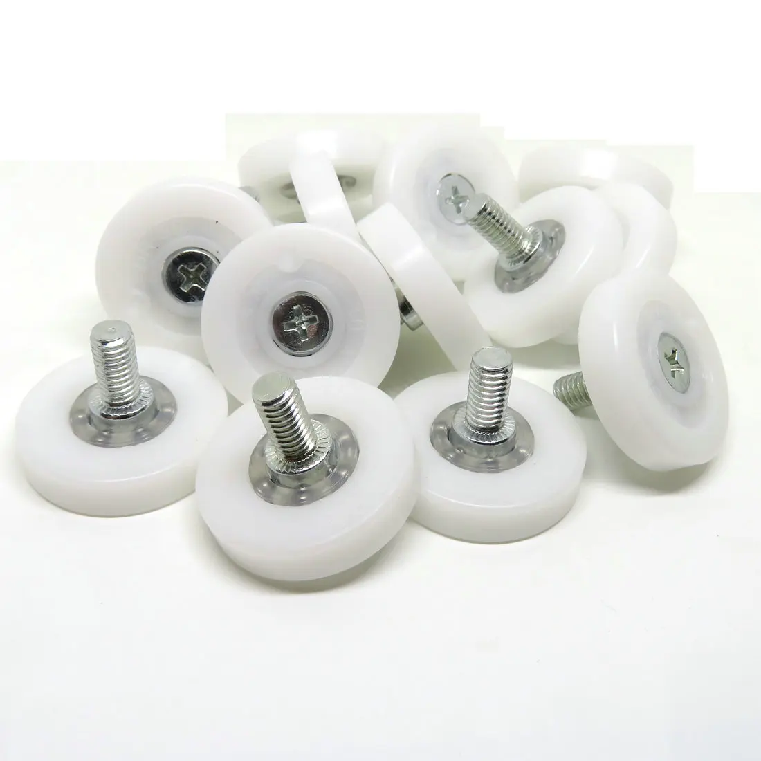 Plastic POM Drawer Roller Slide 19mm 22mm 24mm 26mm 28mm 30mm Drawer Rollers Pulley Replacement Wheels Bearing Pulley With Nuts