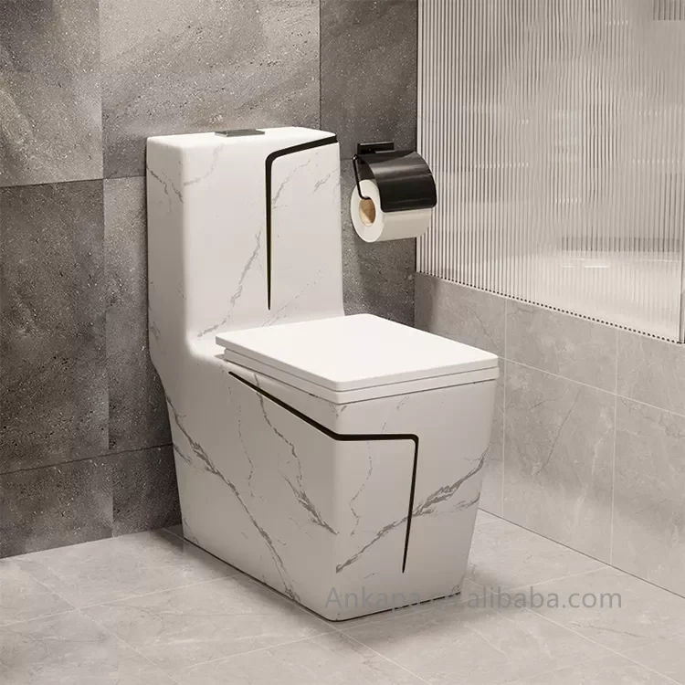 Modern Sanitary Ware Ceramic One Piece Wc Bathroom Marble Toilet Siphon ...
