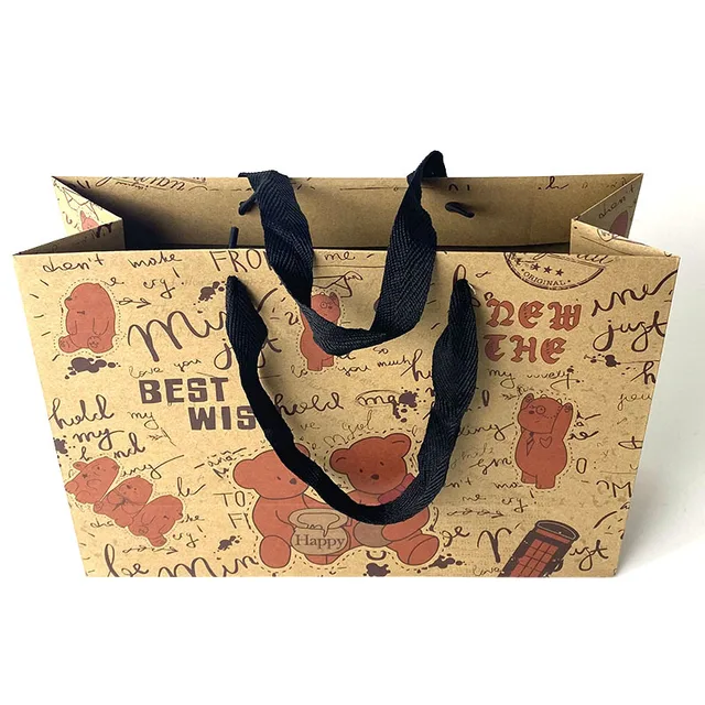 Wholesale Custom Printed Logo Luxury Kraft Paper Bag Retail Boutique Shopping Gift Paper Bags With Handle