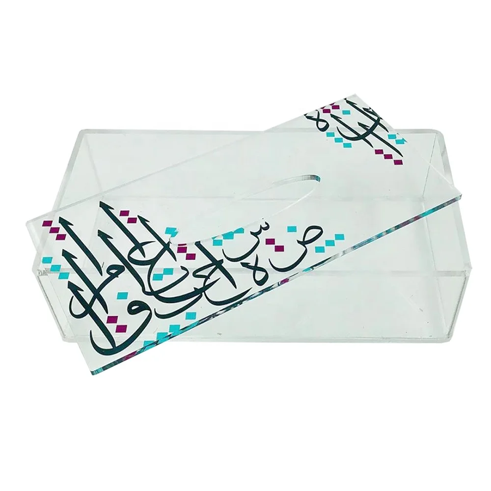 Rectangular Gold Tissue Box Cover Custom Acrylic Tissue Box