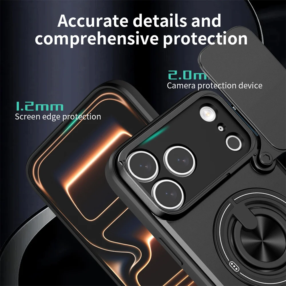 Magnetic Phone Case with Lens Protector & Stand