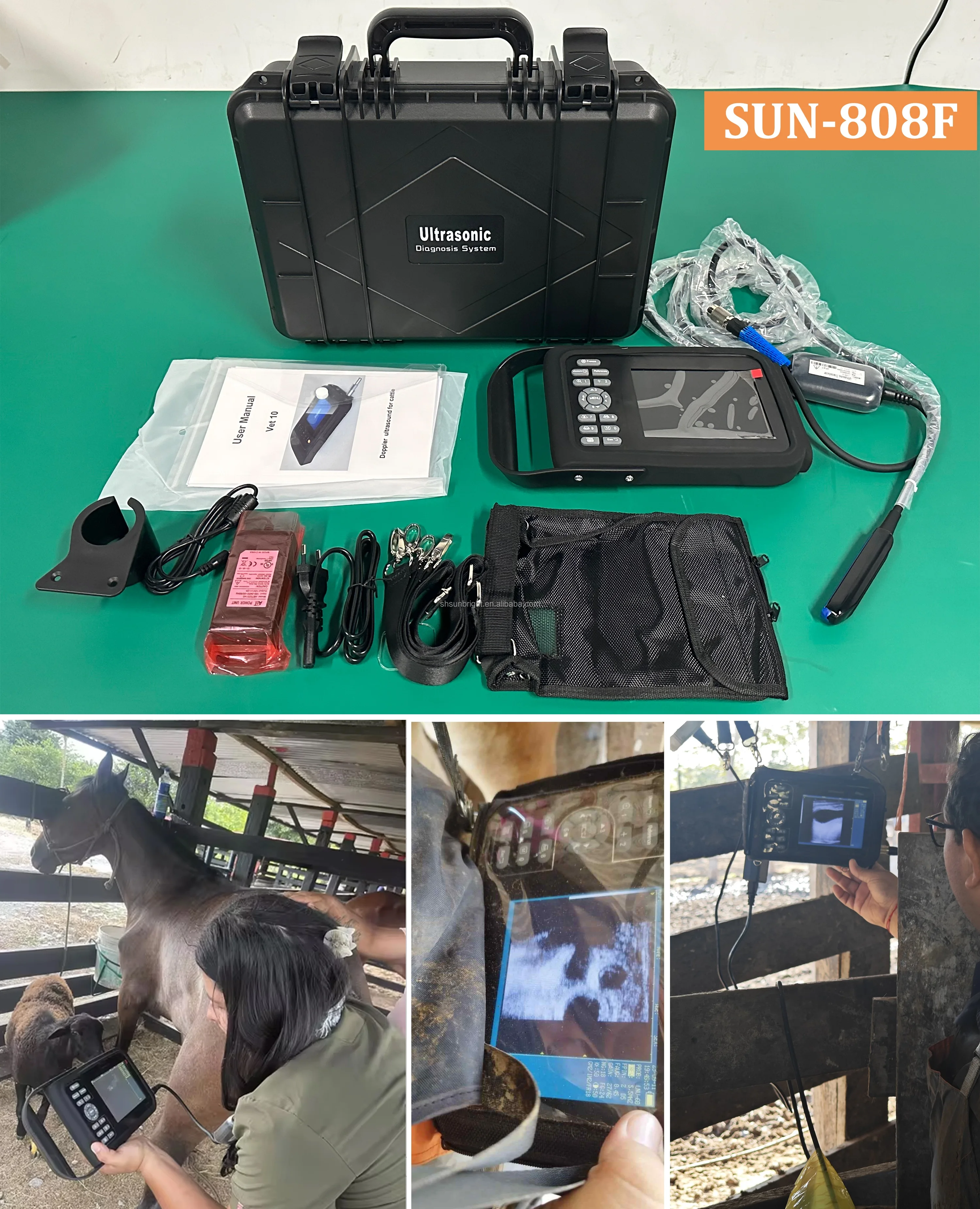 Portable Cow Veterinary Ultrasound Scanner Pig Pregnancy Test Sonar ...