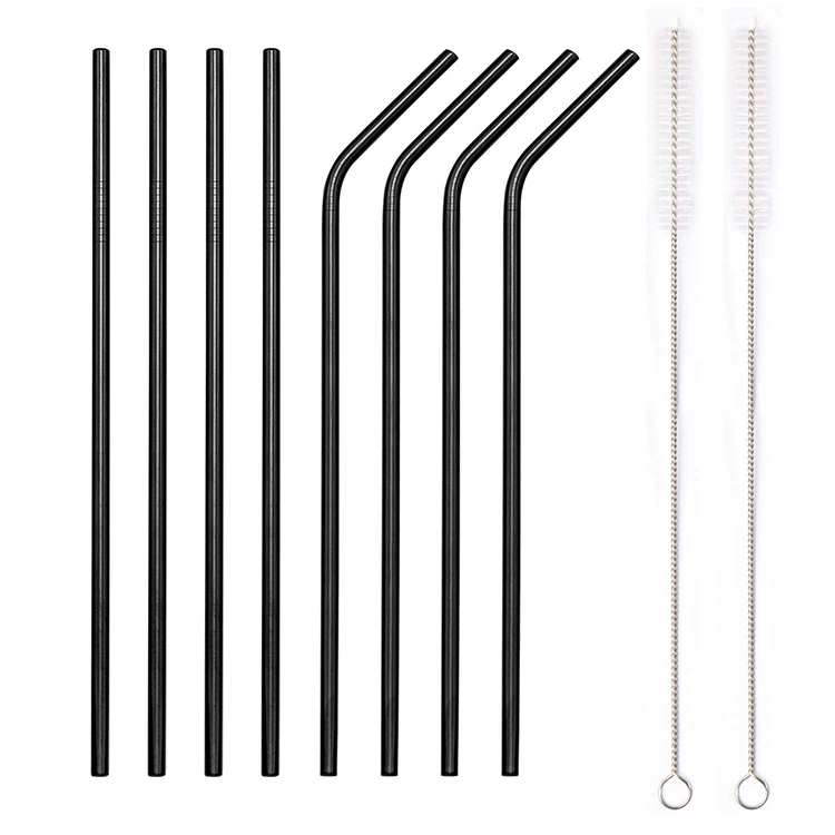 StrawExpert Set of 16 Reusable Stainless Steel Straws with Travel Case Cleani... 