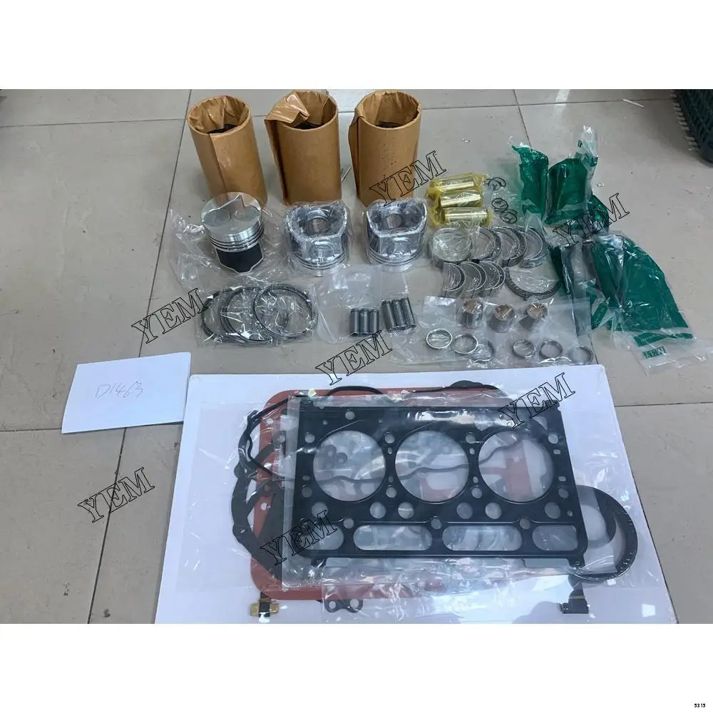 Engine Rebuild Kit With Cylinder Piston Rings Gasket Kit Engine Bearings Valve Kit Fit for Kubota D1463