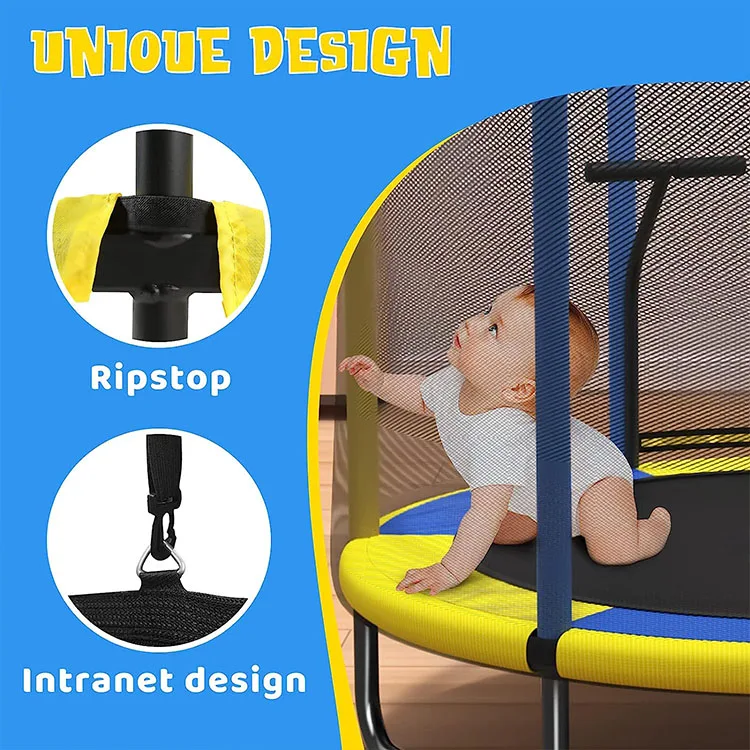 Zoshine Mini Kids Outdoor Trampoline Wholesale Baby Jump Free Trampoline with Safety Net and Basketball Hoop