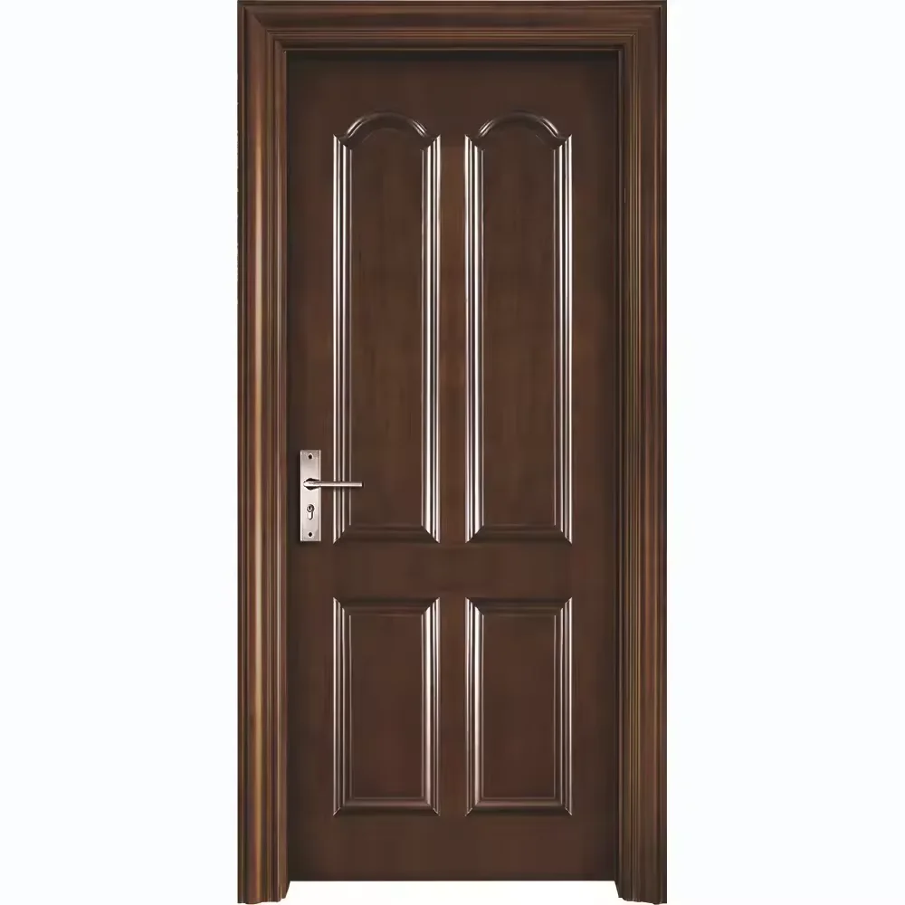China Style Solid Wood Customized Made Interior Door Apartment Baking Finish Classic Style Internal Room Door with Frame