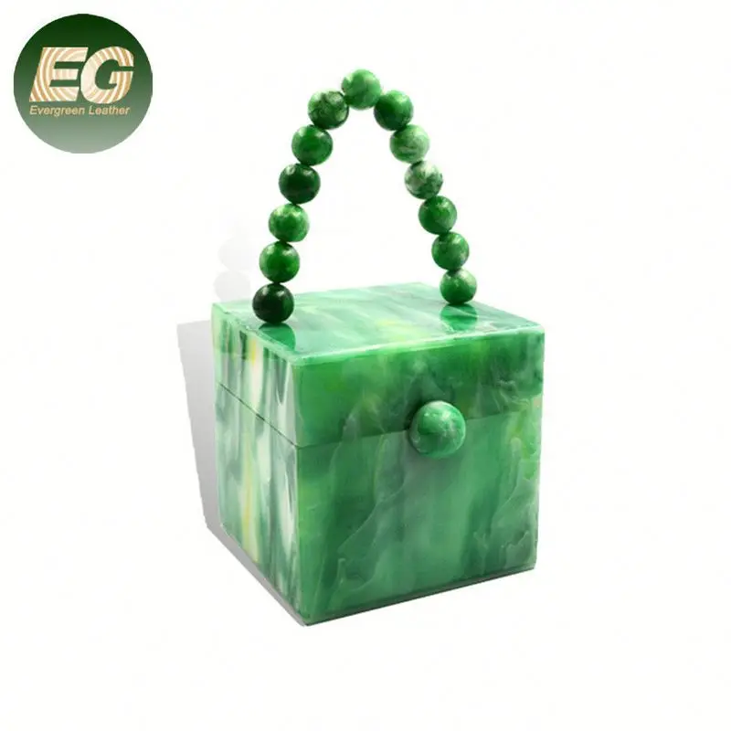 Emerald Swirl Cane Acrylic Clutch | Rae of Light